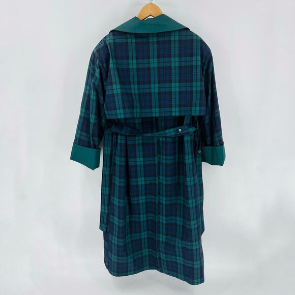 Vintage Cambridge Plaid Trench Coat Size 8 | Ralph Lauren Classic Vibes Preppy - Picture 2 of 13